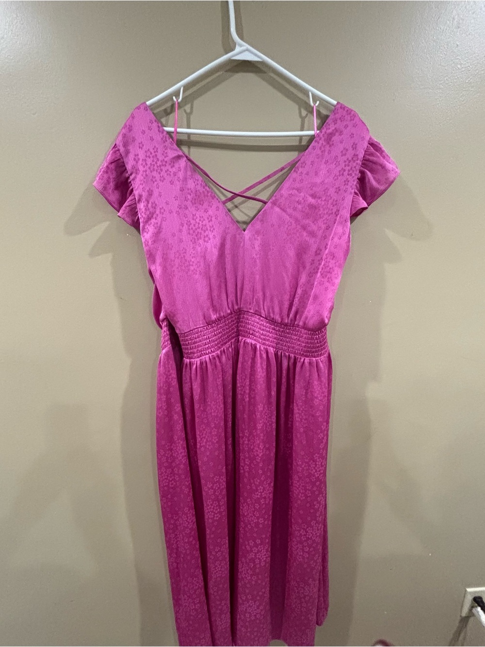 NWT Addition Elle Fuchsia Maxi Dress with Crisscross Back